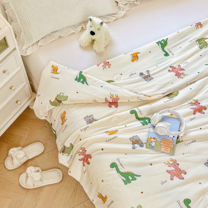 91家纺网 家纺一手货源 找家纺 小叮当家纺仓储工厂店 2025新款A类母婴级宝宝被子豆豆绒牛奶针织棉被子大豆被春秋被秋冬被婴童被夏凉被 牛奶针织被-小鳄鱼