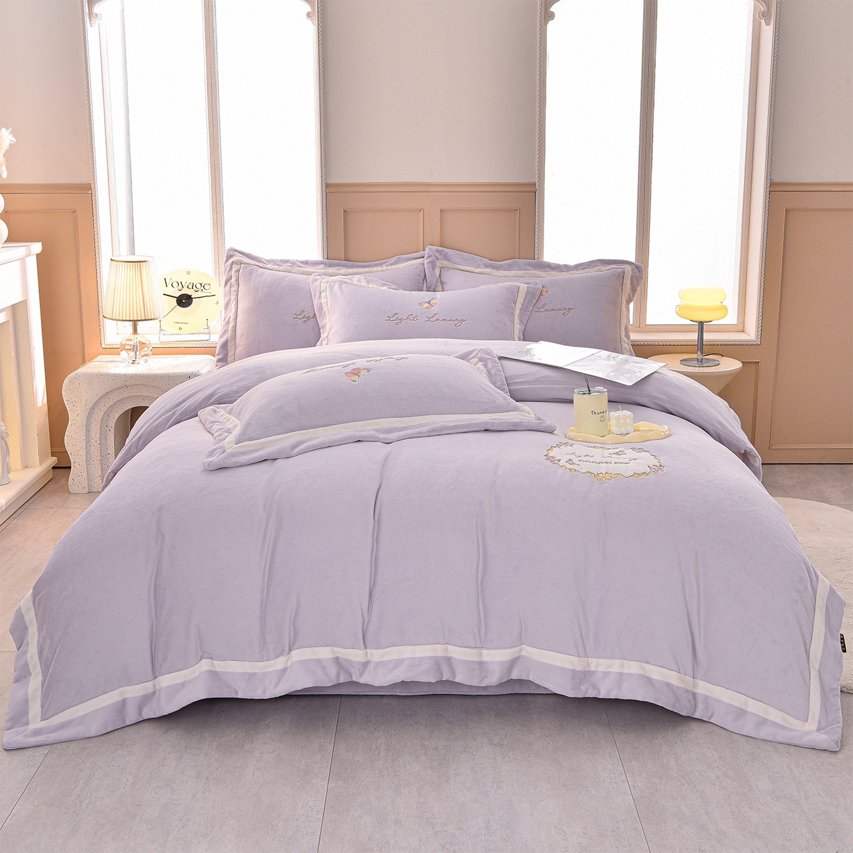 91家纺网 家纺一手货源 找家纺 （总）柔享家（原芷澜家纺）2025新款全棉高端贴布刺绣幼儿园三件套套件儿童三件套被子被芯婴童宝宝六件套七件套