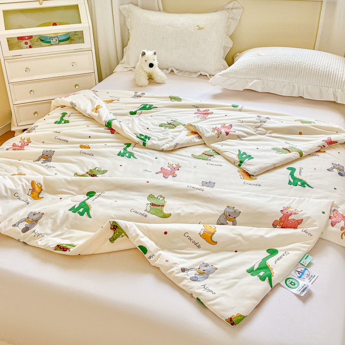 91家纺网 家纺一手货源 找家纺 小叮当家纺仓储工厂店 2025新款A类母婴级宝宝被子豆豆绒牛奶针织棉被子大豆被春秋被秋冬被婴童被夏凉被 牛奶针织被-小鳄鱼