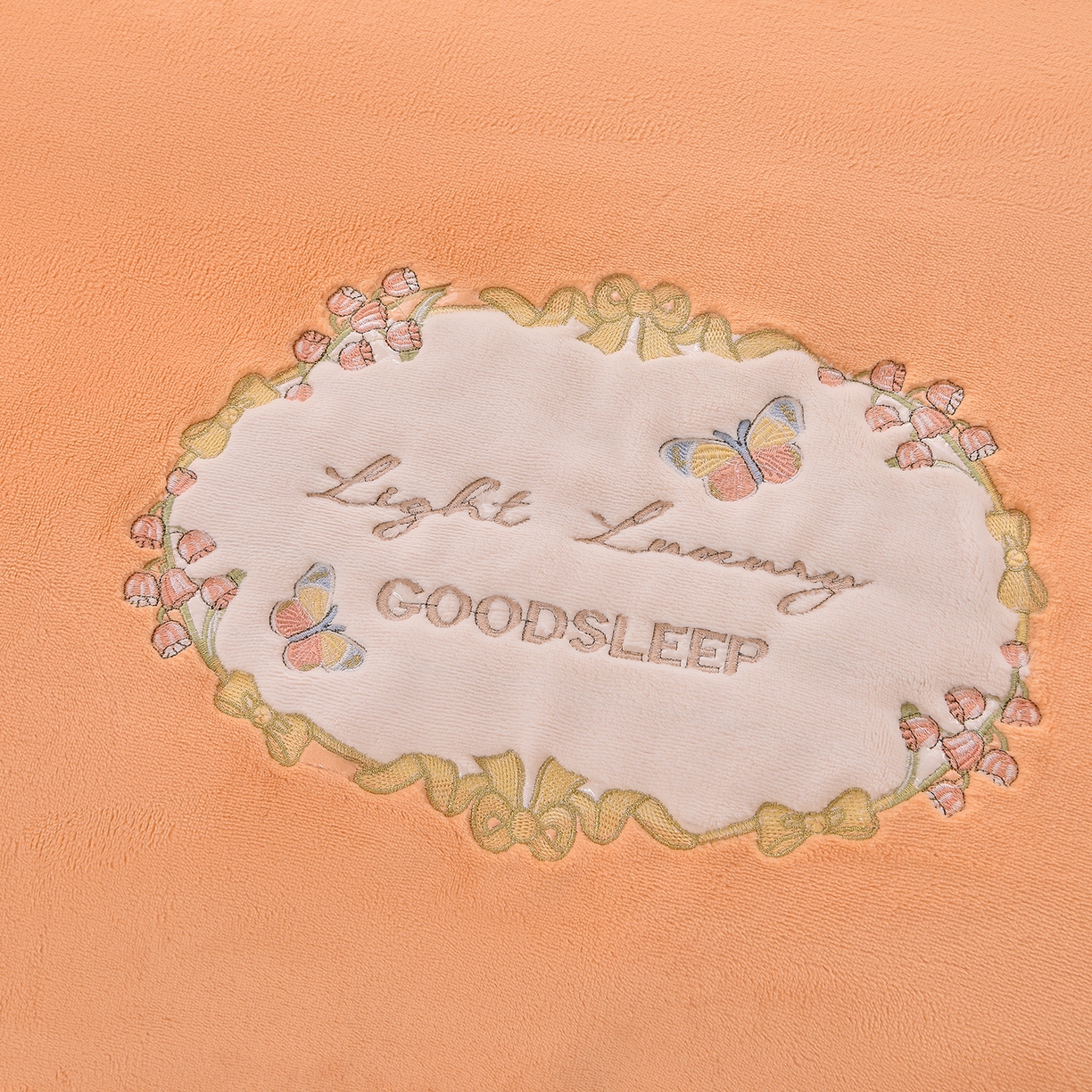 91家纺网 家纺一手货源 找家纺 柔享家（原芷澜家纺） 2025新款A类高克重全消光牛奶绒刺绣四件套系列-蝶恋花 蝶恋花-桔