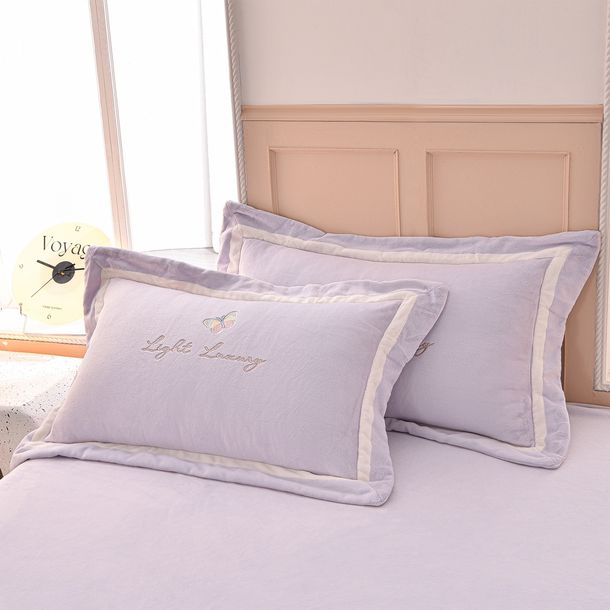 91家纺网 家纺一手货源 找家纺 柔享家（原芷澜家纺） 2025新款A类高克重全消光牛奶绒刺绣四件套系列-蝶恋花 蝶恋花-紫