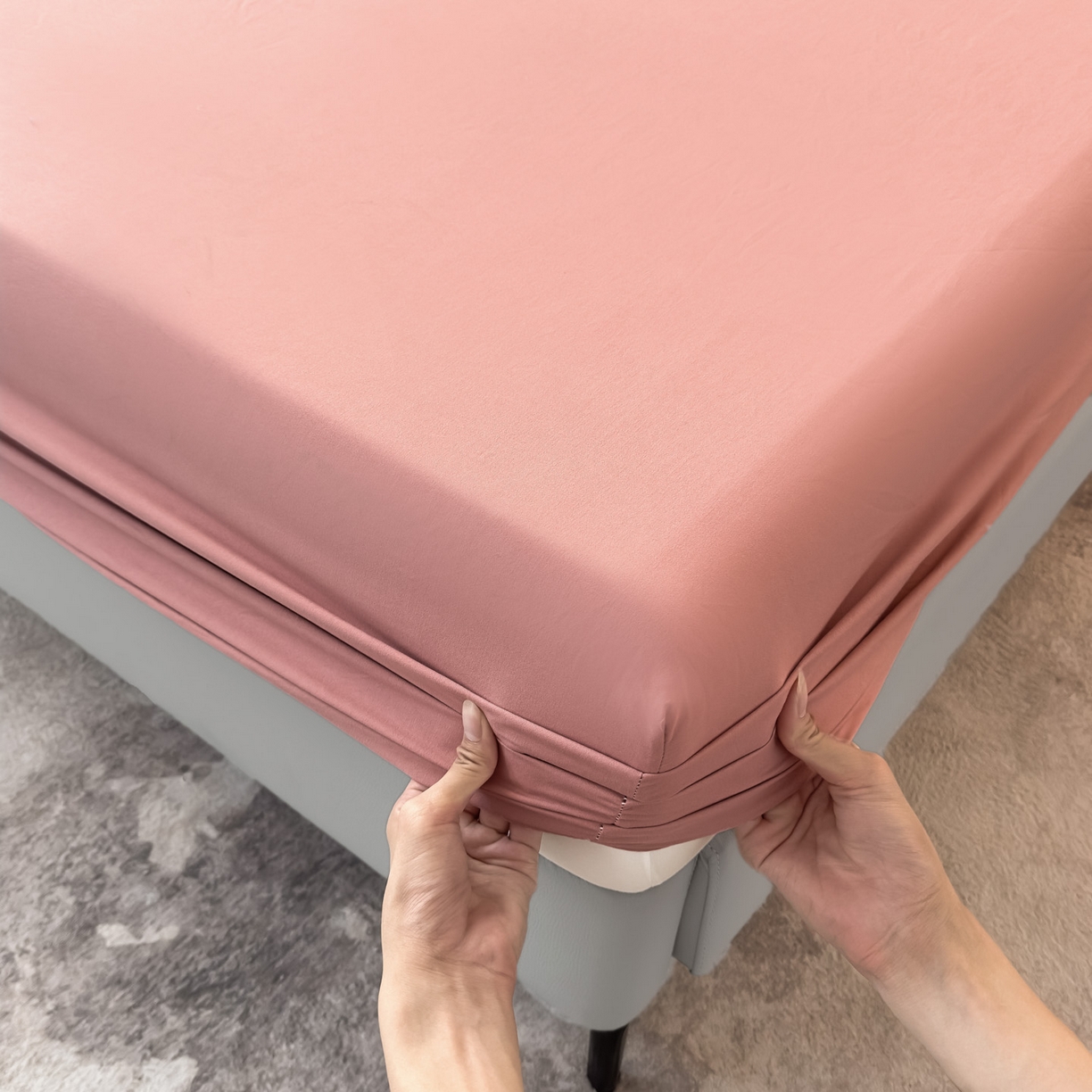 91家纺网 家纺一手货源 找家纺 （总）亨通家纺 2025新款亲肤舒适云朵水洗棉单床笠