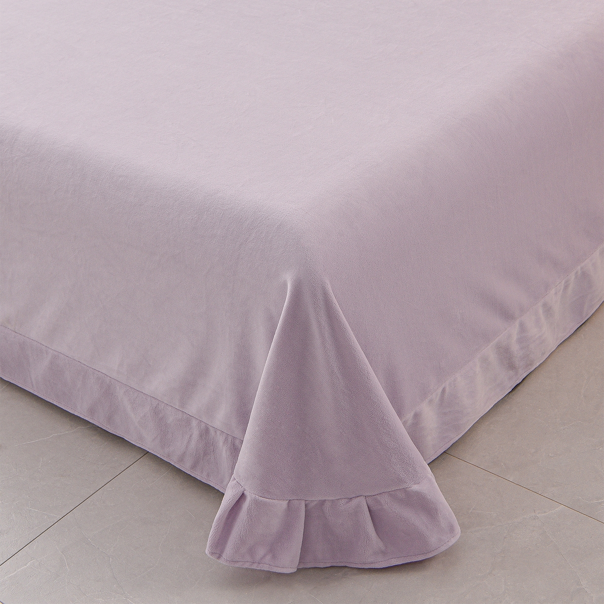 91家纺网 家纺一手货源 找家纺 柔享家（原芷澜家纺） 2025新款A类高克重全消光水貂绒刺绣四件套系列-居里夫人 居里夫人-香芋紫