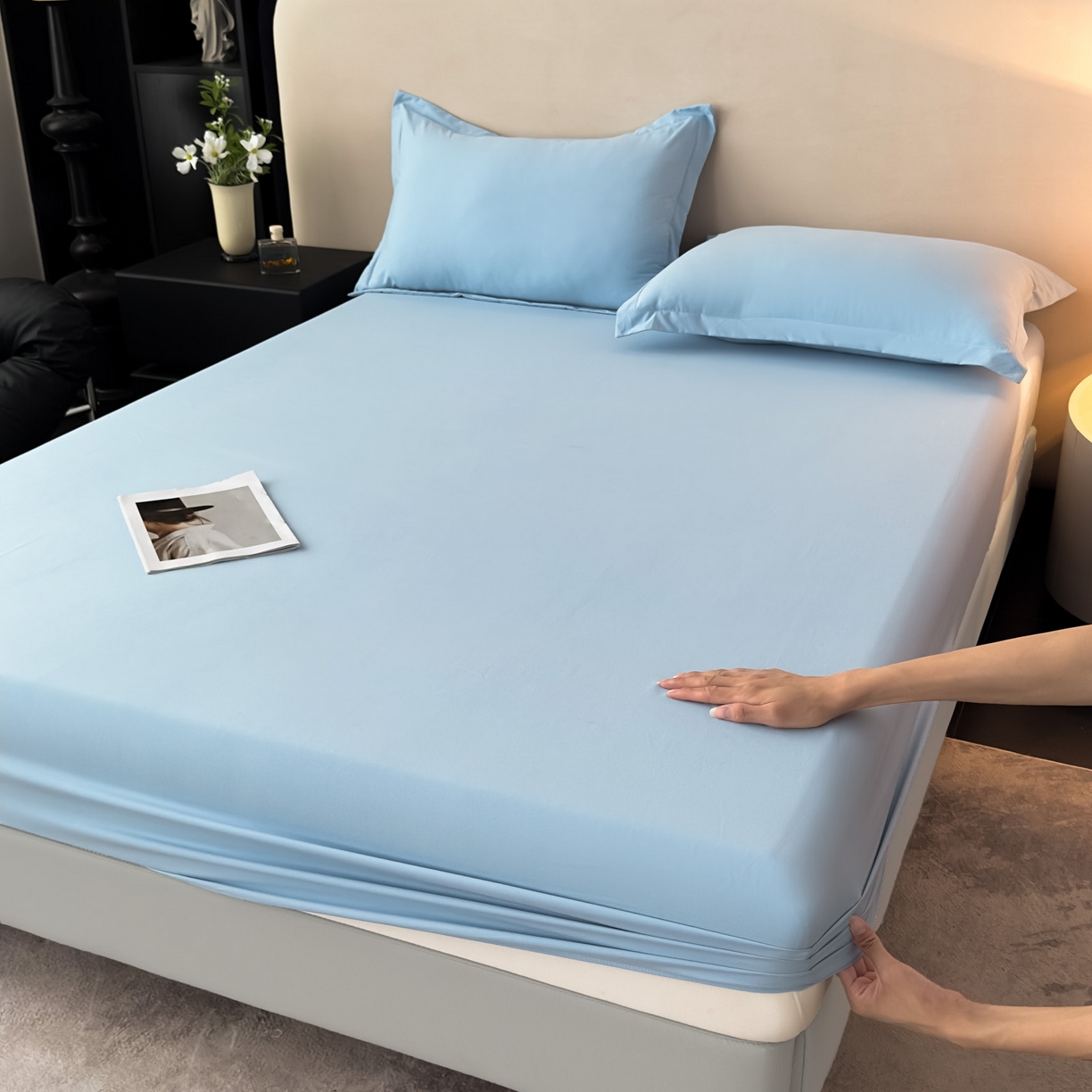 91家纺网 家纺一手货源 找家纺 （总）亨通家纺 2025新款亲肤舒适云朵水洗棉单床笠