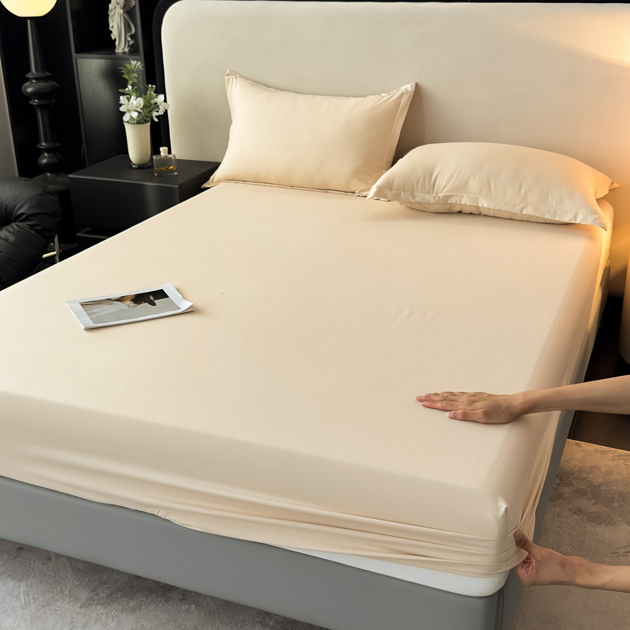 91家纺网 家纺一手货源 找家纺 （总）亨通家纺 2025新款亲肤舒适云朵水洗棉单床笠