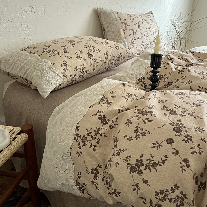 91家纺网 家纺一手货源 找家纺 （总）梦纤绒 2025秋冬新品A类高克重亚麻复古全棉花边侘寂风原麻系列