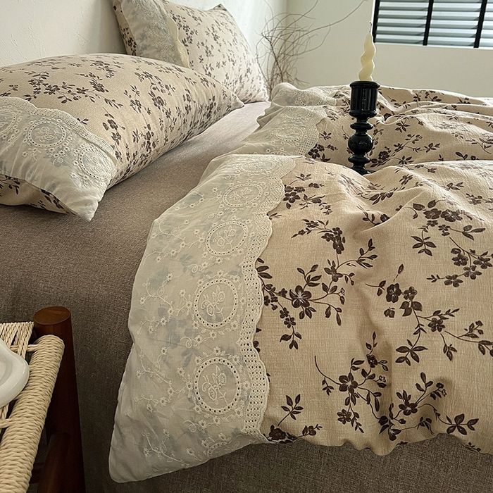 91家纺网 家纺一手货源 找家纺 （总）梦纤绒 2025秋冬新品A类高克重亚麻复古全棉花边侘寂风原麻系列