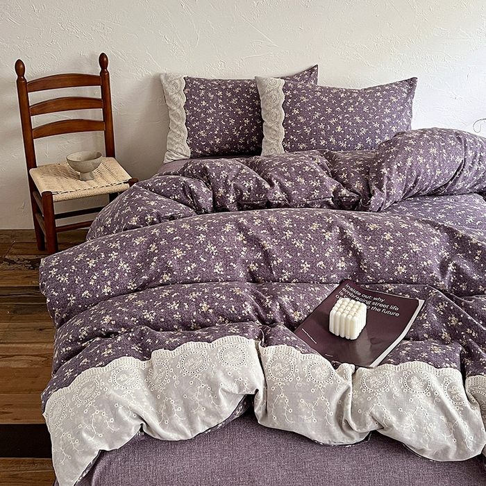 91家纺网 家纺一手货源 找家纺 （总）梦纤绒 2025秋冬新品A类高克重亚麻复古全棉花边侘寂风原麻系列