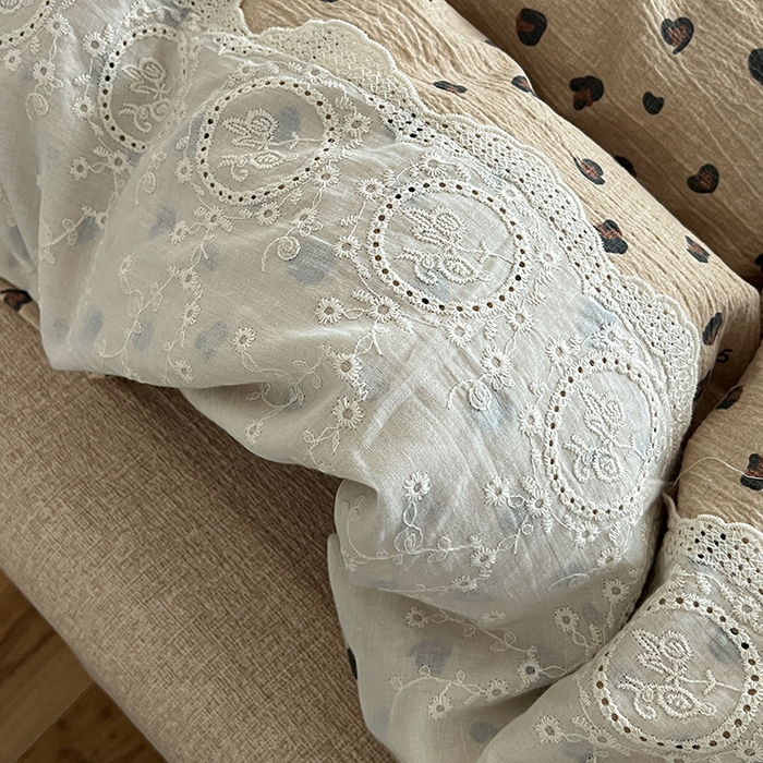 91家纺网 家纺一手货源 找家纺 梦纤绒 2025秋冬新品A类高克重亚麻复古全棉花边侘寂风原麻系列 复古豹