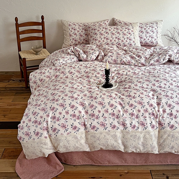 91家纺网 家纺一手货源 找家纺 梦纤绒 2025秋冬新品A类高克重亚麻复古全棉花边侘寂风原麻系列 幻城