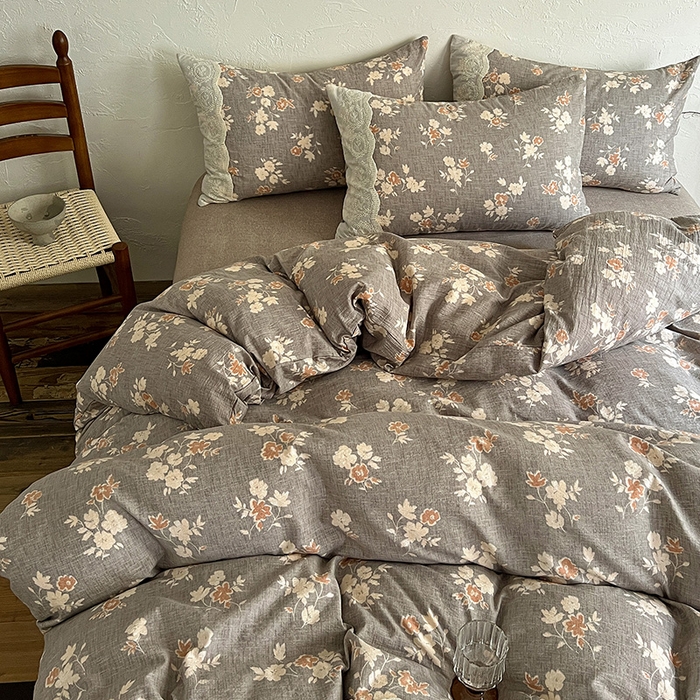 91家纺网 家纺一手货源 找家纺 梦纤绒 2025秋冬新品A类高克重亚麻复古全棉花边侘寂风原麻系列 山居