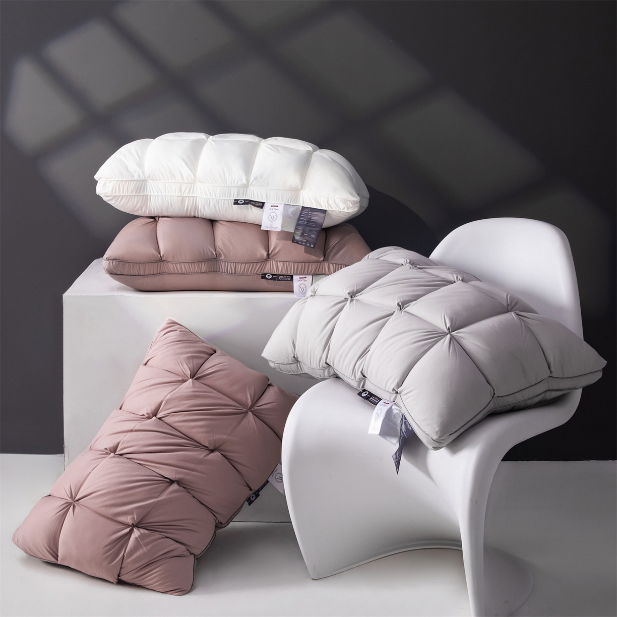 麦肯锡 2025新款星级方格酒店羽丝绒枕枕头枕芯 组合图仅做展示不可下单