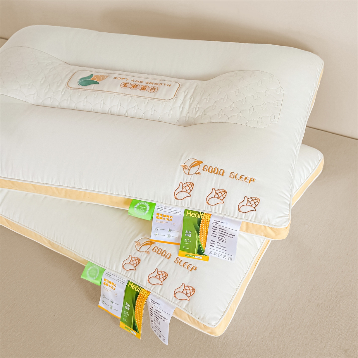 91家纺网 家纺一手货源 找家纺 （总）麦肯锡 2025新款玉米蛋白护颈枕枕头枕芯