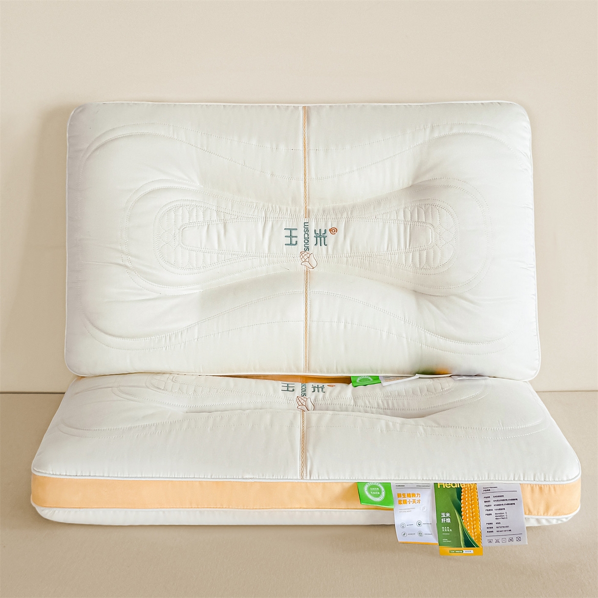 91家纺网 家纺一手货源 找家纺 （总）麦肯锡 2025新款玉米蛋白护颈枕枕头枕芯