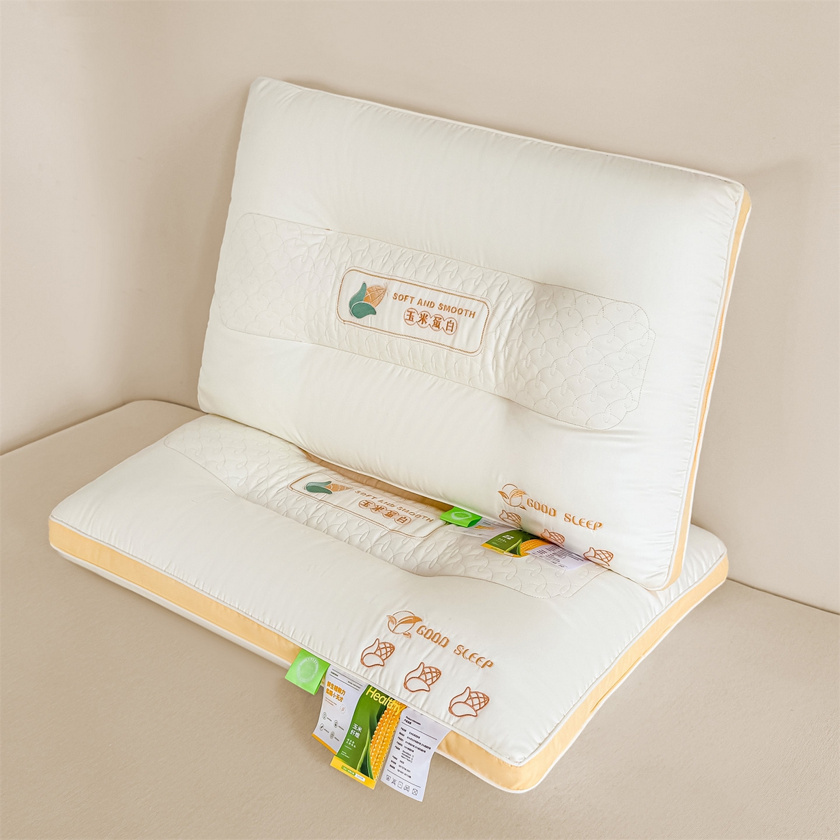 91家纺网 家纺一手货源 找家纺 （总）麦肯锡 2025新款玉米蛋白护颈枕枕头枕芯