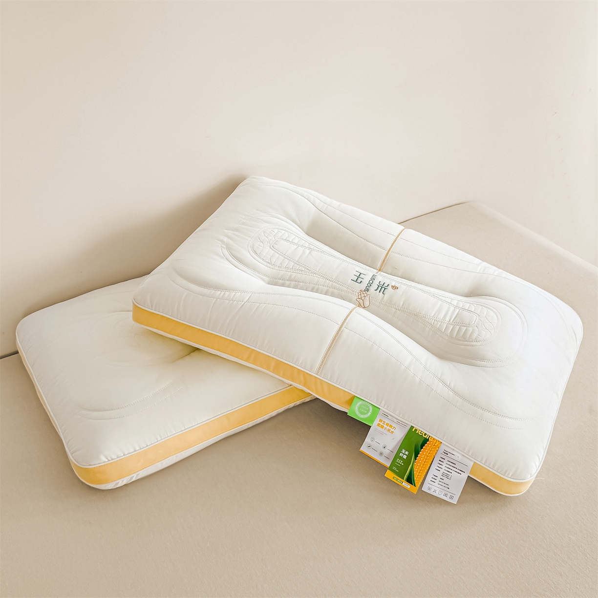 91家纺网 家纺一手货源 找家纺 麦肯锡 2025新款玉米蛋白护颈枕枕头枕芯 玉米蛋白护颈枕