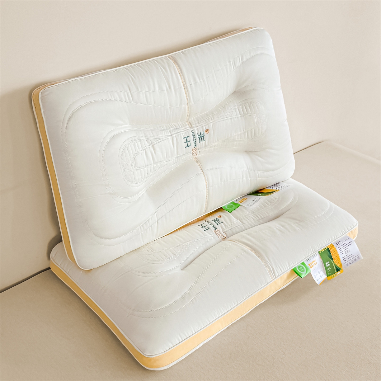 91家纺网 家纺一手货源 找家纺 麦肯锡 2025新款玉米蛋白护颈枕枕头枕芯 玉米蛋白护颈枕