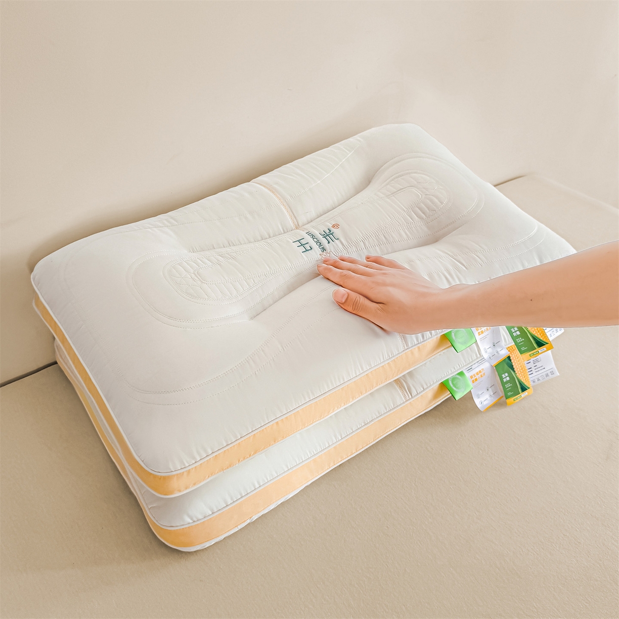 91家纺网 家纺一手货源 找家纺 麦肯锡 2025新款玉米蛋白护颈枕枕头枕芯 玉米蛋白护颈枕