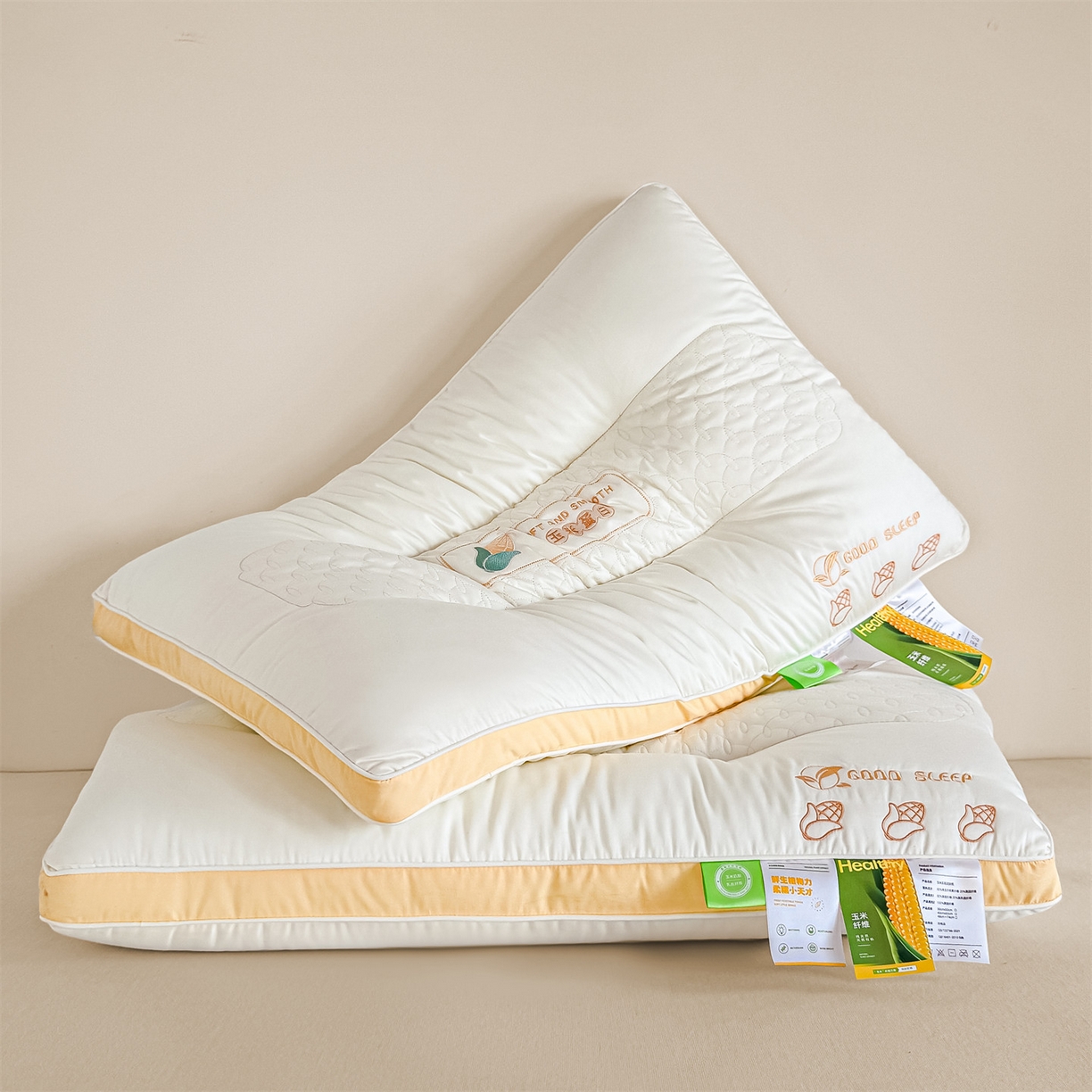 91家纺网 家纺一手货源 找家纺 麦肯锡 2025新款玉米蛋白护颈枕枕头枕芯 玉米蛋白护肩枕