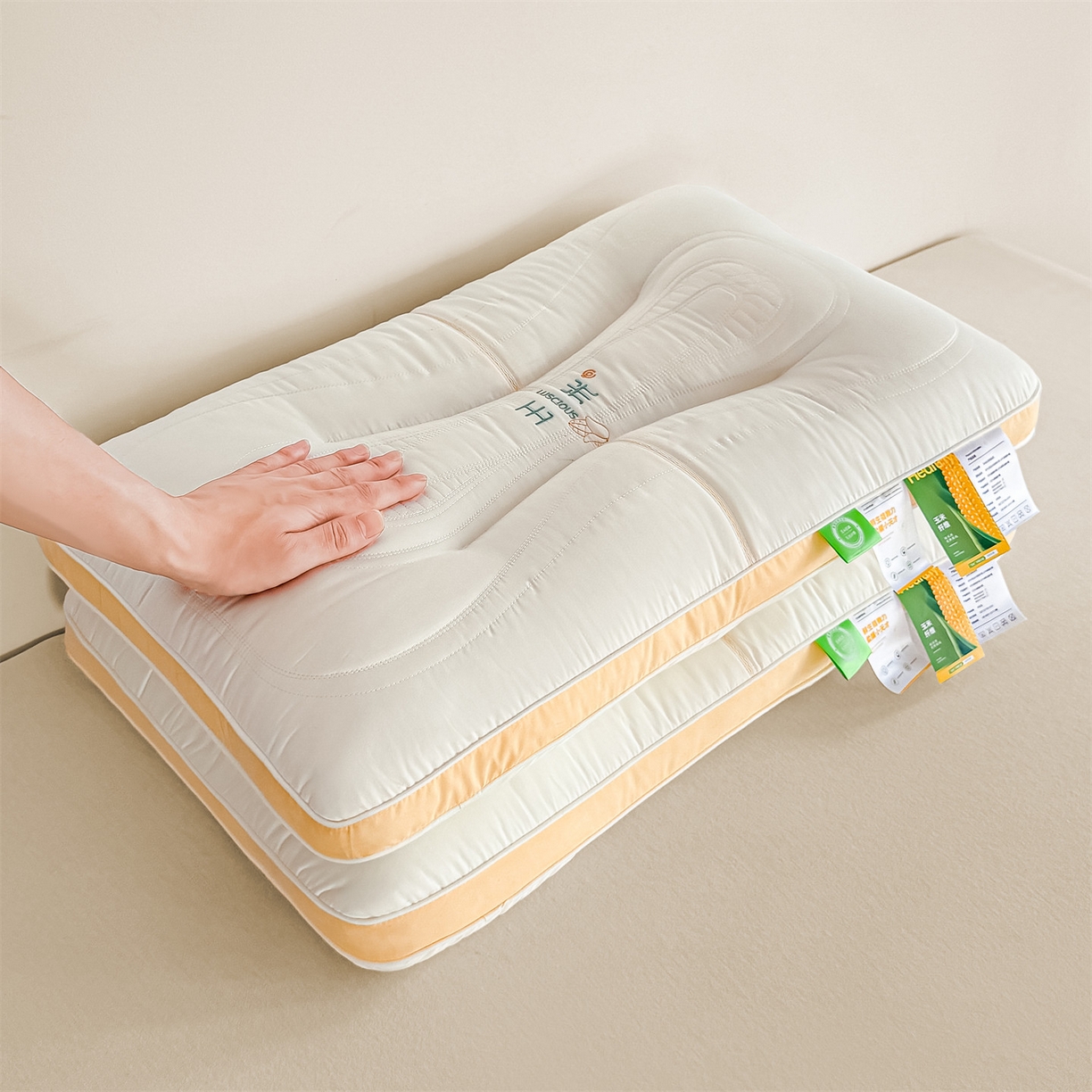 91家纺网 家纺一手货源 找家纺 麦肯锡 2025新款玉米蛋白护颈枕枕头枕芯 玉米蛋白护颈枕