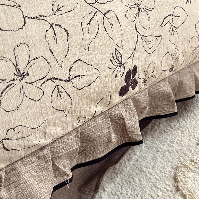 91家纺网 家纺一手货源 找家纺 （总）宝士康家纺 2025新款原麻荷叶边四件套