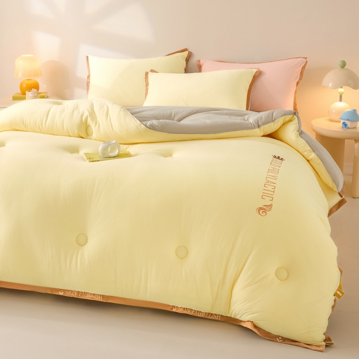 91家纺网 家纺一手货源 找家纺 （总）宝士康家纺 2025新品10A抗菌金乳丝春秋被/冬被/跨境外贸