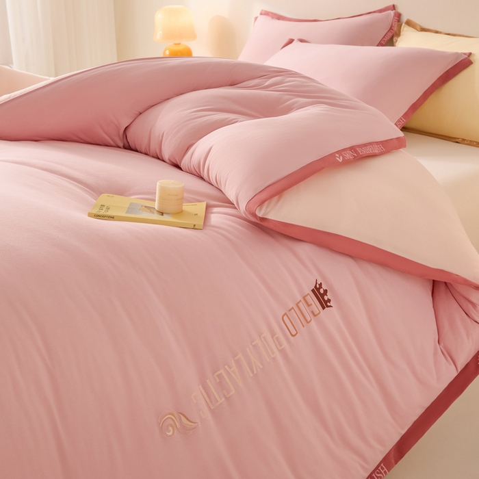 91家纺网 家纺一手货源 找家纺 宝士康家纺 2025新品10A抗菌金乳丝春秋被/冬被/跨境外贸 金乳丝-豆沙色