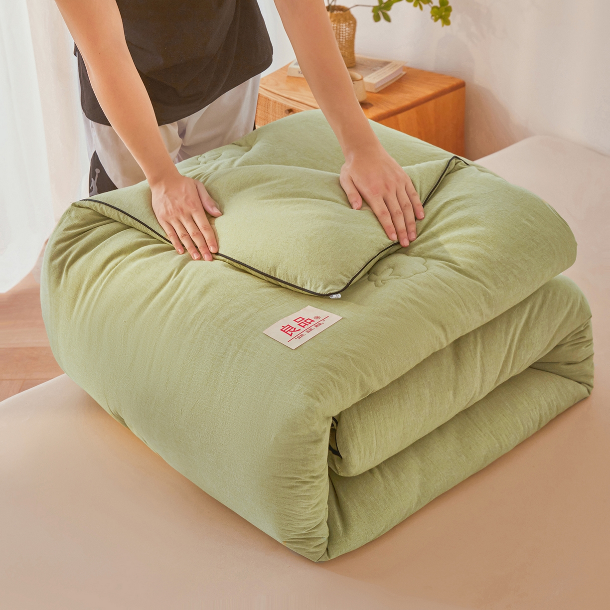 91家纺网 家纺一手货源 找家纺 （总）熙宴家纺 2025新款水洗棉嵌绳款100%新疆棉花被