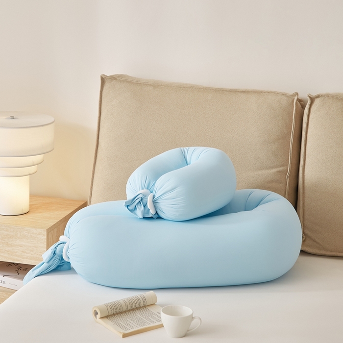 境月枕芯坊 2025新款亲肤舒适简约纯色糖果枕头枕芯 碧蓝