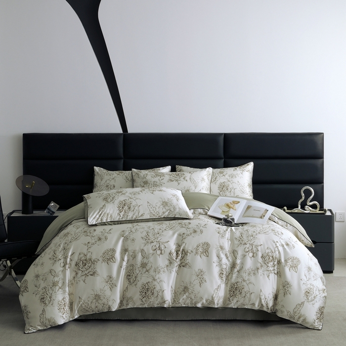 91家纺网 家纺一手货源 找家纺 （总）麦空家居 2025春夏水洗真丝贡缎埋绳四件套-繁花系列