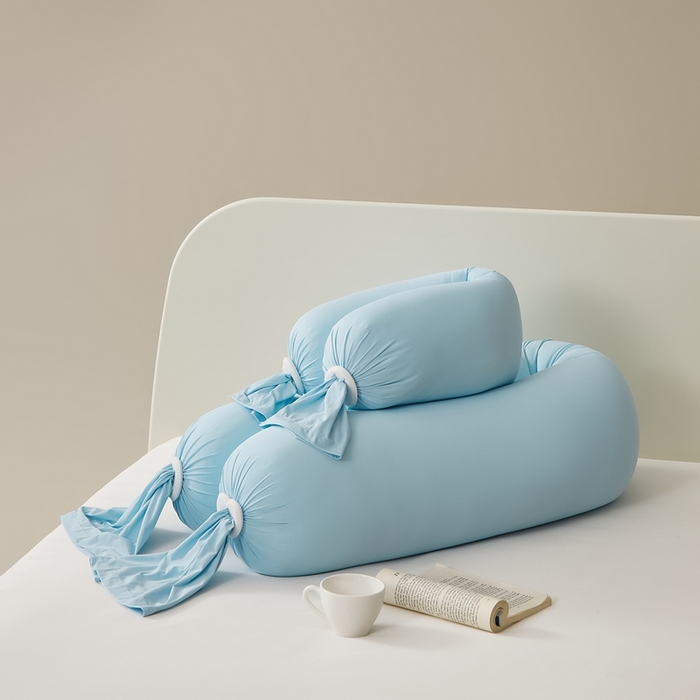 91家纺网 家纺一手货源 找家纺 境月枕芯坊 2025新款亲肤舒适简约纯色糖果枕头枕芯 碧蓝