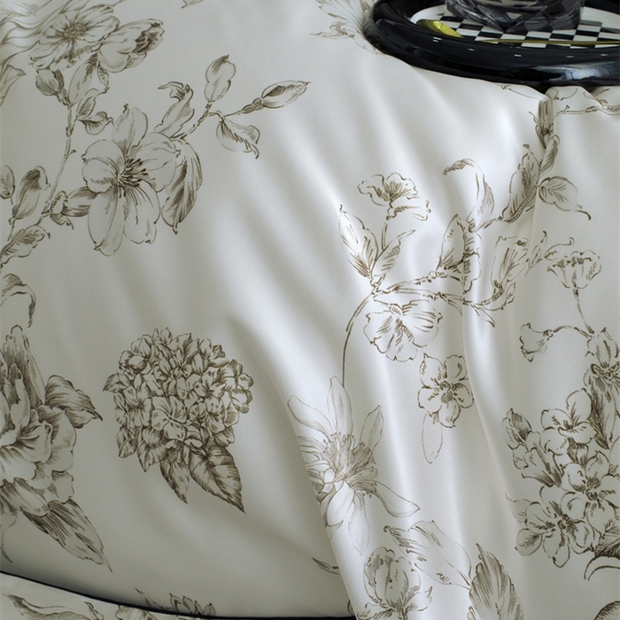 91家纺网 家纺一手货源 找家纺 麦空家居 2025春夏水洗真丝贡缎埋绳四件套-繁花系列 叶