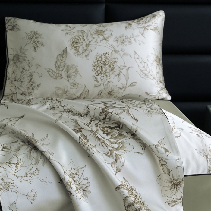 91家纺网 家纺一手货源 找家纺 麦空家居 2025春夏水洗真丝贡缎埋绳四件套-繁花系列 叶