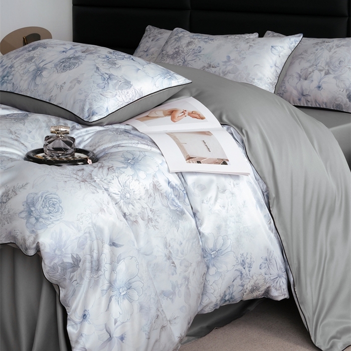 麦空家居 2025春夏水洗真丝贡缎埋绳四件套-繁花系列 初夏