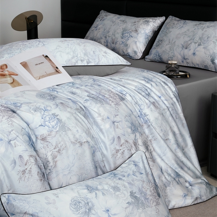 91家纺网 家纺一手货源 找家纺 麦空家居 2025春夏水洗真丝贡缎埋绳四件套-繁花系列 初夏