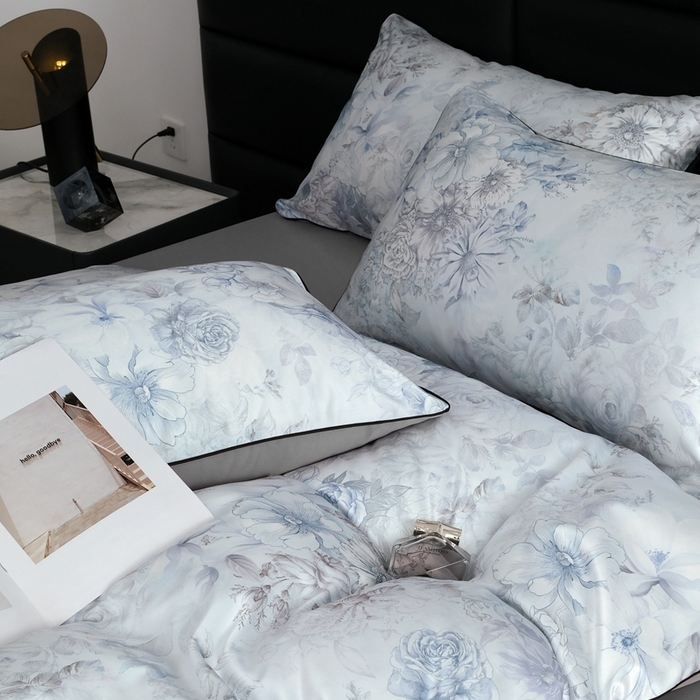 91家纺网 家纺一手货源 找家纺 麦空家居 2025春夏水洗真丝贡缎埋绳四件套-繁花系列 初夏