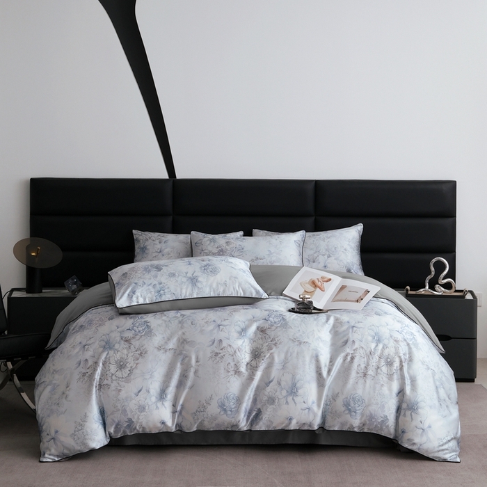 91家纺网 家纺一手货源 找家纺 麦空家居 2025春夏水洗真丝贡缎埋绳四件套-繁花系列 初夏