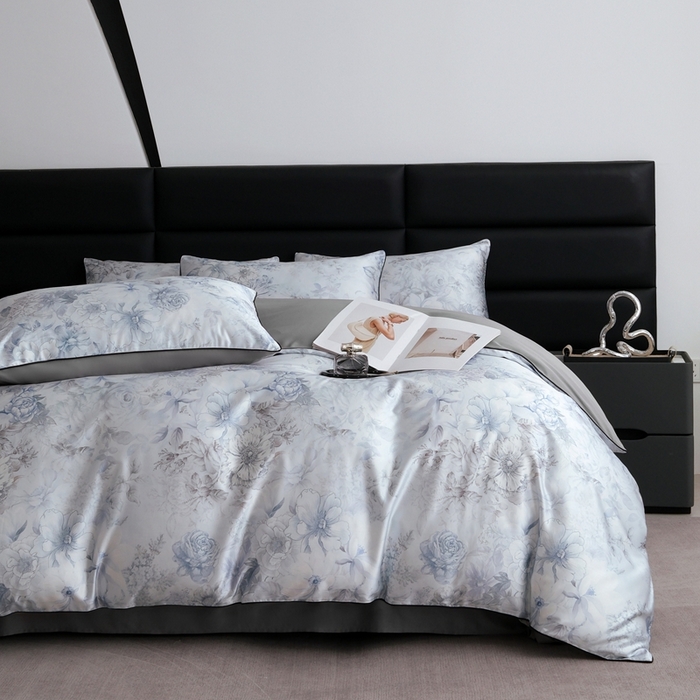 91家纺网 家纺一手货源 找家纺 麦空家居 2025春夏水洗真丝贡缎埋绳四件套-繁花系列 初夏