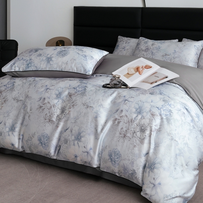 91家纺网 家纺一手货源 找家纺 麦空家居 2025春夏水洗真丝贡缎埋绳四件套-繁花系列 初夏