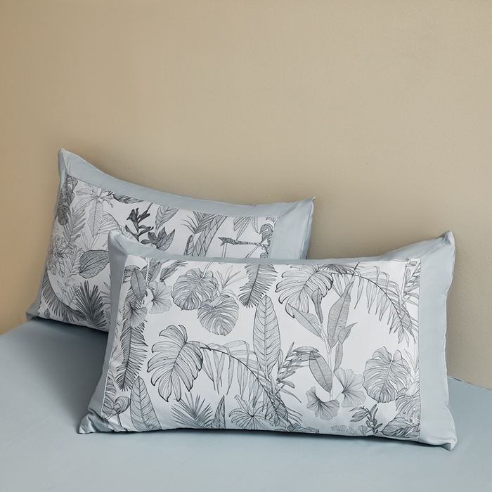 91家纺网 家纺一手货源 找家纺 麦空家居 2025新款水洗贡缎印花四件套系列-半夏(高端礼盒) 芭蕉