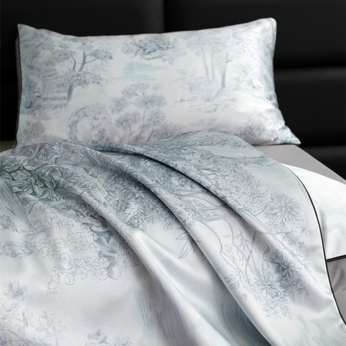 91家纺网 家纺一手货源 找家纺 麦空家居 2025春夏水洗真丝贡缎埋绳四件套-繁花系列 槐