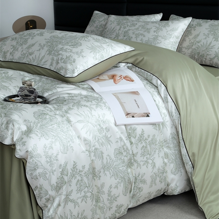 麦空家居 2025春夏水洗真丝贡缎埋绳四件套-繁花系列 铃兰