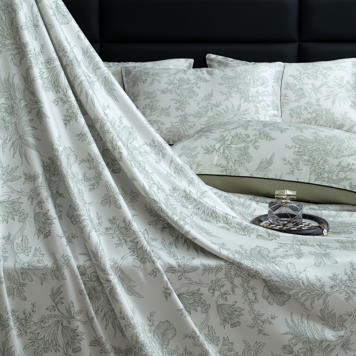 91家纺网 家纺一手货源 找家纺 麦空家居 2025春夏水洗真丝贡缎埋绳四件套-繁花系列 铃兰