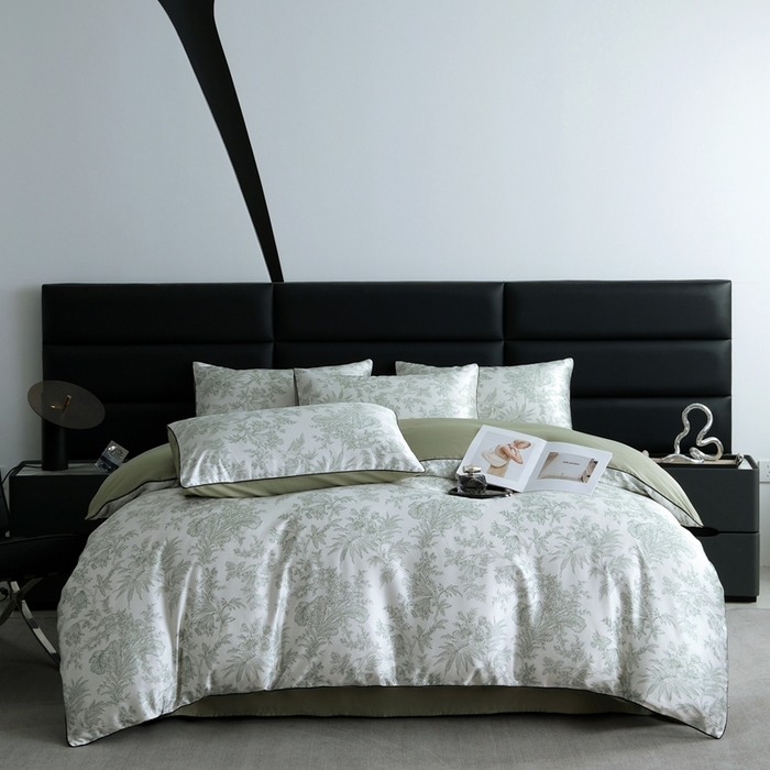 91家纺网 家纺一手货源 找家纺 麦空家居 2025春夏水洗真丝贡缎埋绳四件套-繁花系列 铃兰