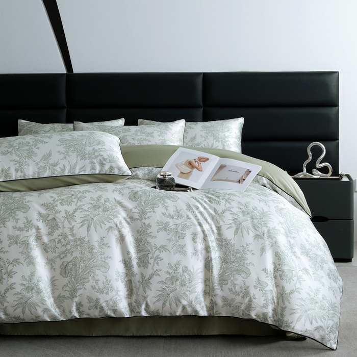 91家纺网 家纺一手货源 找家纺 麦空家居 2025春夏水洗真丝贡缎埋绳四件套-繁花系列 铃兰