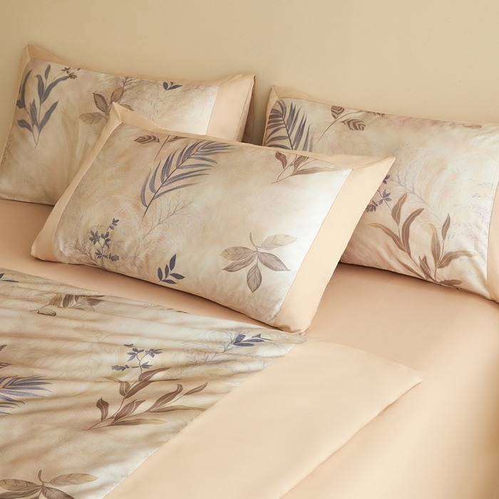 91家纺网 家纺一手货源 找家纺 麦空家居 2025新款水洗贡缎印花四件套系列-半夏(高端礼盒) 稻香