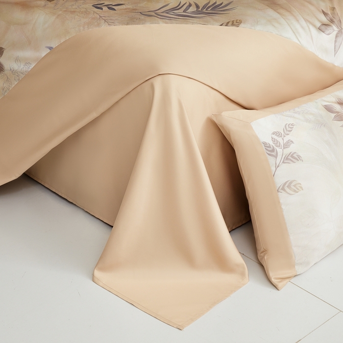 91家纺网 家纺一手货源 找家纺 麦空家居 2025新款水洗贡缎印花四件套系列-半夏(高端礼盒) 稻香