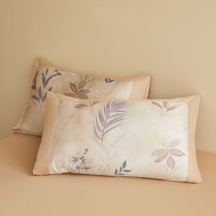 91家纺网 家纺一手货源 找家纺 麦空家居 2025新款水洗贡缎印花四件套系列-半夏(高端礼盒) 稻香