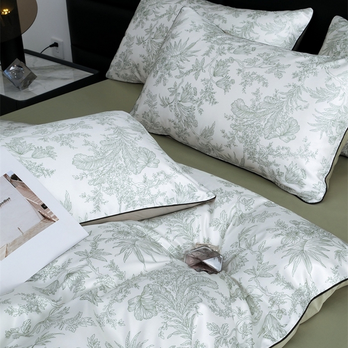 91家纺网 家纺一手货源 找家纺 麦空家居 2025春夏水洗真丝贡缎埋绳四件套-繁花系列 铃兰