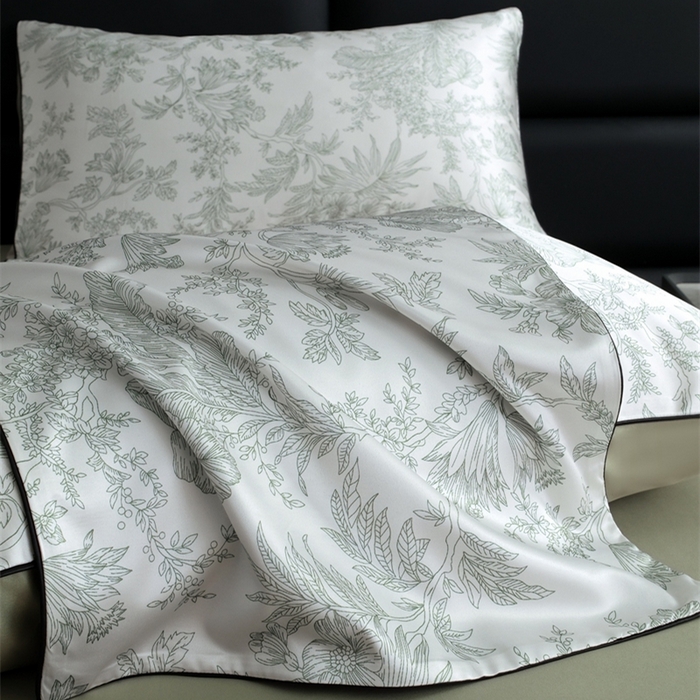 91家纺网 家纺一手货源 找家纺 麦空家居 2025春夏水洗真丝贡缎埋绳四件套-繁花系列 铃兰